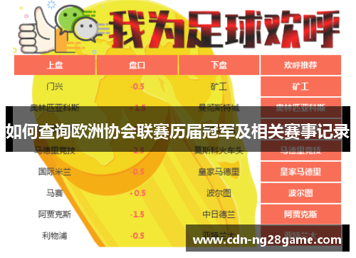 如何查询欧洲协会联赛历届冠军及相关赛事记录