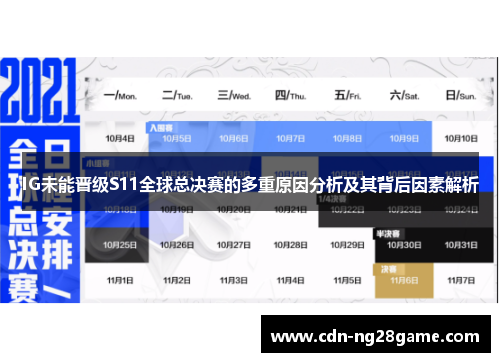 IG未能晋级S11全球总决赛的多重原因分析及其背后因素解析